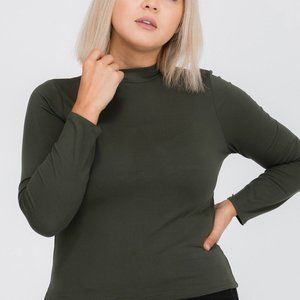 Mock Neck Solid Top